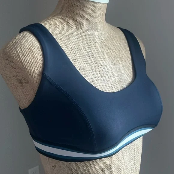 MICHI Principal Bra Deep Sea Navy Stripe Sports Bra SMALL NWT - Picture 2 of 5
